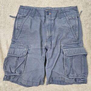 L.L.Bean Cargo Shorts Mens 31 Natural Fit Blue Cotton Utility Outdoor Hiking